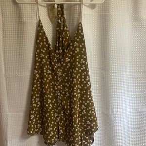 Gimmicks by BKE floral open back tank top brown racerback,NWT